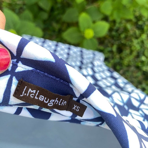 J McLaughlin Navy Blue Geometric Women’s Dress - Picture 8 of 10